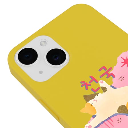 iPhone 11 Sarı Cat Sleeping Kamera Korumalı Premium Lansman Renkli Silikon Kılıfı