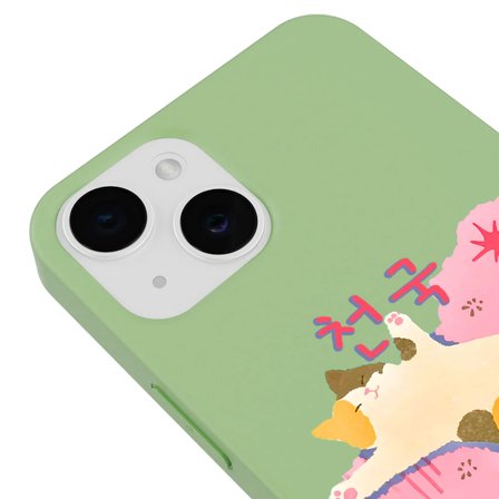 iPhone 11 Yeşil Cat Sleeping Kamera Korumalı Premium Lansman Renkli Silikon Kılıfı
