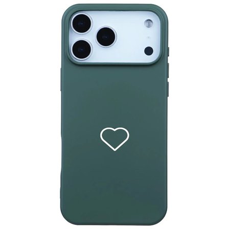 iPhone 17 Pro Max Kaktüs Lansman Renkli Silikon Beyaz Kalp Desenli Kamera Korumalı Kılıf