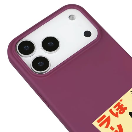 iPhone 17 Pro Bordo Lansman Renkli Silikon Black Cat Tasarımlı Telefon Kılıfı