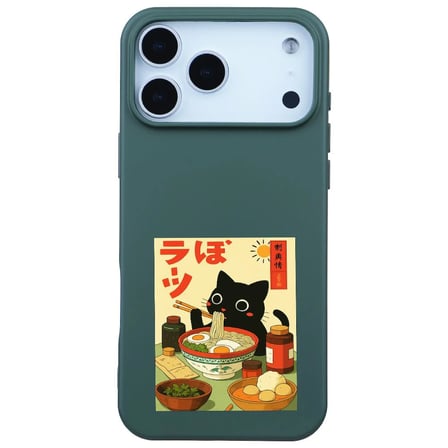 iPhone 17 Pro Kaktüs Lansman Renkli Silikon Black Cat Tasarımlı Telefon Kılıfı