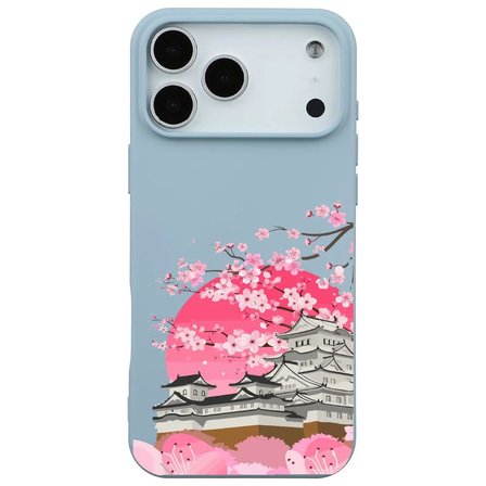 iPhone 17 Pro Max Bebe Mavisi Lansman Sakura Renkli Silikon Kılıfı