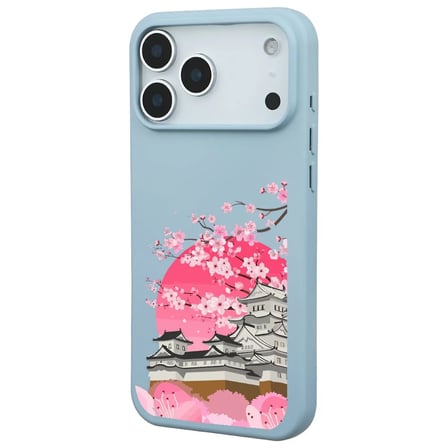 iPhone 17 Pro Max Bebe Mavisi Lansman Sakura Renkli Silikon Kılıfı
