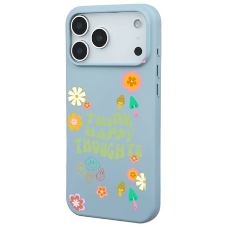 iPhone 17 Pro Max Bebe Mavisi Think Happy Renkli Silikon Kılıfı