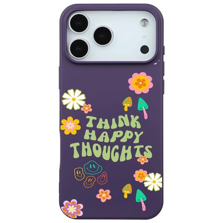 iPhone 17 Pro Max Mor Think Happy Renkli Silikon Kılıfı