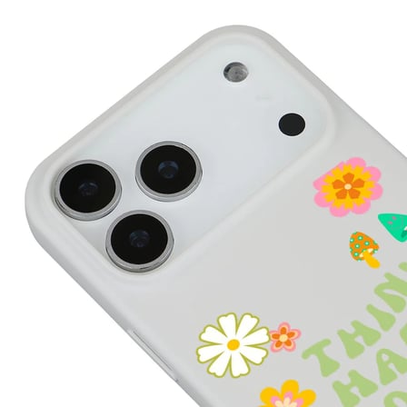 iPhone 17 Pro Beyaz Think Happy Renkli Silikon Kılıfı