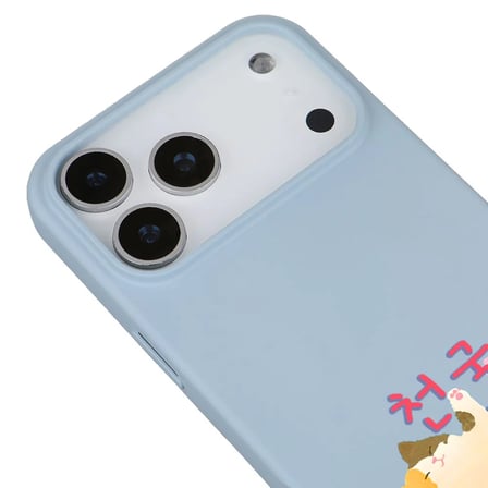 iPhone 17 Pro Max Bebe Mavisi Cat Sleeping Kamera Korumalı Premium Renkli Silikon Kılıf