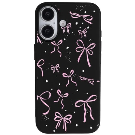 iPhone 17 Siyah Ribbon Stars Kamera Korumalı Premium Renkli Silikon Kılıf