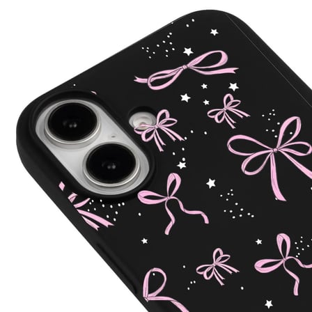 iPhone 17 Siyah Ribbon Stars Kamera Korumalı Premium Renkli Silikon Kılıf