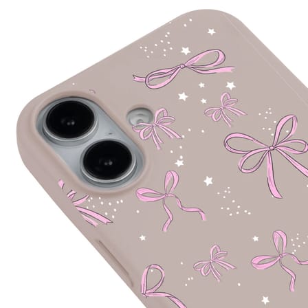 iPhone 16 Plus Pudra Ribbon Stars Kamera Korumalı Premium Renkli Silikon Kılıf