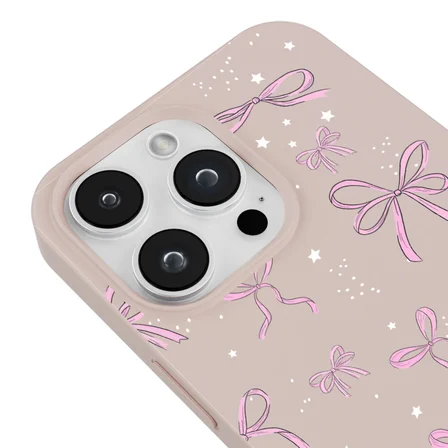 iPhone 15 Pro Max Pudra Ribbon Stars Kamera Korumalı Premium Renkli Silikon Kılıf