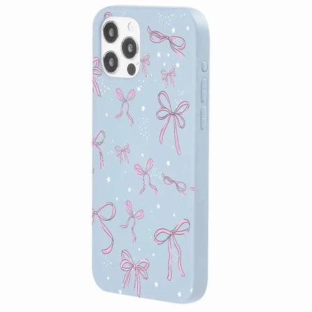 iPhone 16 Pro Mavi Ribbon Stars Kamera Korumalı Premium Renkli Silikon Kılıf