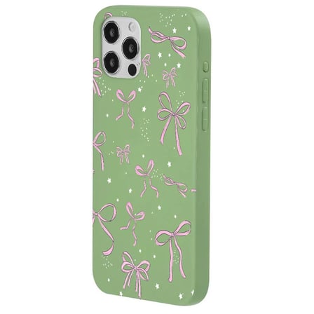 iPhone 15 Pro Yeşil Ribbon Stars Kamera Korumalı Premium Renkli Silikon Kılıf