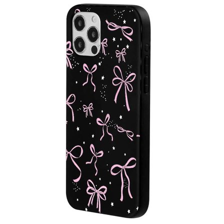 iPhone 14 Pro Max Siyah Ribbon Stars Kamera Korumalı Premium Renkli Silikon Kılıf