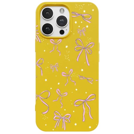 iPhone 13 Pro Max Sarı Ribbon Stars Kamera Korumalı Premium Renkli Silikon Kılıf