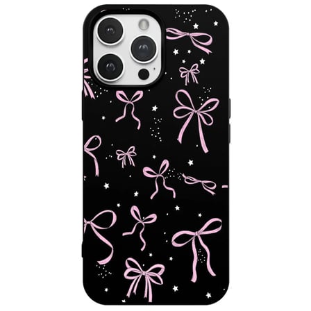 iPhone 13 Pro Max Siyah Ribbon Stars Kamera Korumalı Premium Renkli Silikon Kılıf
