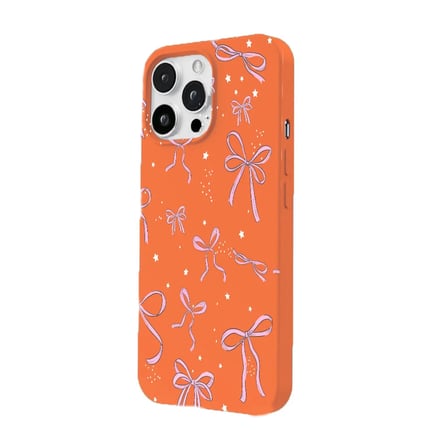 iPhone 12 Pro Max Turuncu Ribbon Stars Kamera Korumalı Premium Renkli Silikon Kılıf