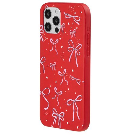 iPhone 11 Pro Max Kırmızı Ribbon Stars Kamera Korumalı Premium Renkli Silikon Kılıf