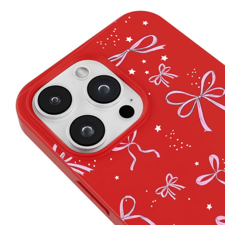 iPhone 11 Pro Max Kırmızı Ribbon Stars Kamera Korumalı Premium Renkli Silikon Kılıf