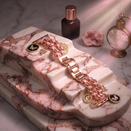 Watch Saat 44mm Rose Gold Kelebek Yılan Tasarımlı Şık Kordon