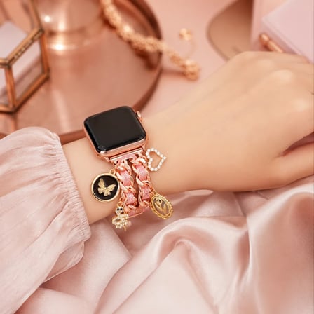 Watch Saat 45mm Rose Gold Kelebek Yılan Tasarımlı Şık Kordon