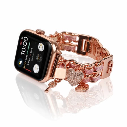 Watch Saat 44mm Rose Gold Anahtar ve Kilit Tasarımlı Şık Kordon