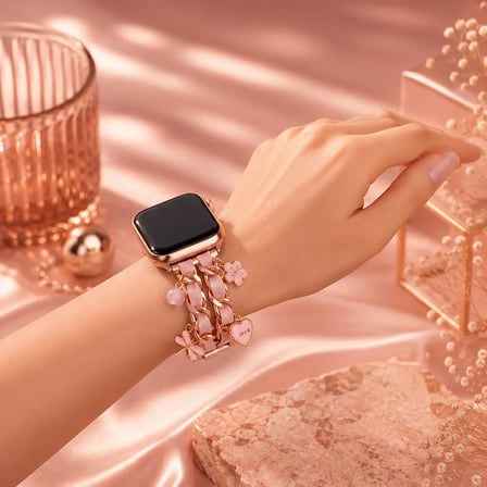 Watch Saat 49mm Rose Gold Love Kalp Tasarımlı Şık Kordon