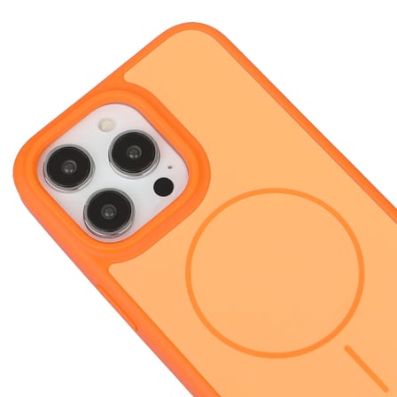 iPhone 16 Pro Max Uyumlu Turuncu Premium MagSafe Destekli Darbe Emici Kamera Koruma Dayanıklı