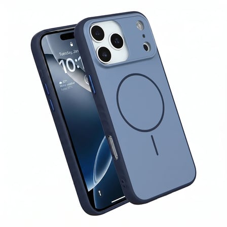 iPhone 17 Pro Uyumlu Mavi Premium MagSafe Destekli Darbe Emici Kamera Koruma Dayanıklı Kılıf