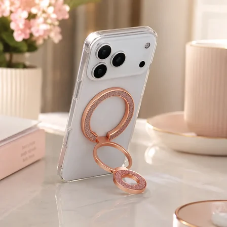 Universal Simli Gold  3 Kademeli Katlanabilir MagSafe Telefon Standı