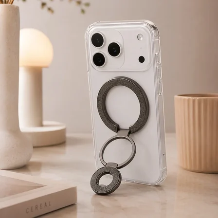 Universal Simli Siyah 3 Kademeli Katlanabilir MagSafe Telefon Standı