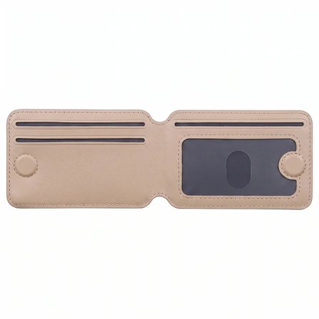 MagSafe Uyumlu Mıknatıslı Katlanabilir Krem Deri Cüzdan ve Kartlık