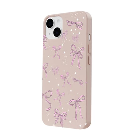 iPhone 15 Plus Pudra Ribbon Stars Kamera Korumalı Premium Renkli Silikon Kılıf
