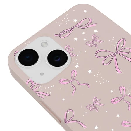 iPhone 15 Plus Pudra Ribbon Stars Kamera Korumalı Premium Renkli Silikon Kılıf