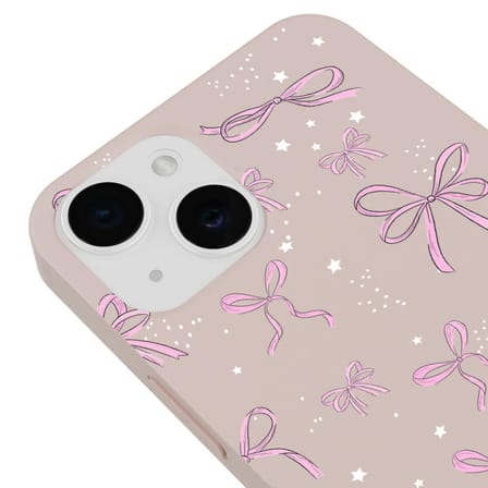 iPhone 15 Pudra Ribbon Stars Kamera Korumalı Premium Renkli Silikon Kılıf