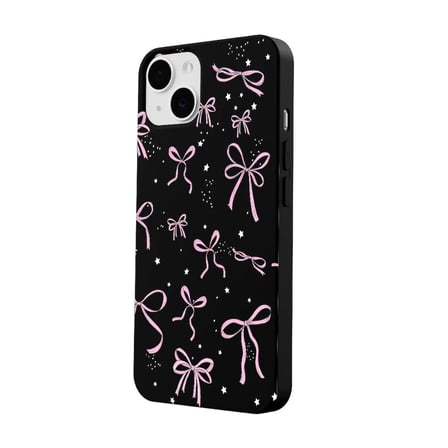 iPhone 14 Plus Siyah Ribbon Stars Kamera Korumalı Premium Renkli Silikon Kılıf