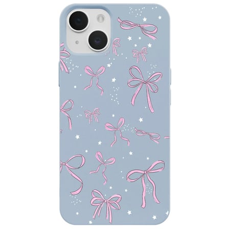 iPhone 12 Mavi Ribbon Stars Kamera Korumalı Premium Renkli Silikon Kılıf