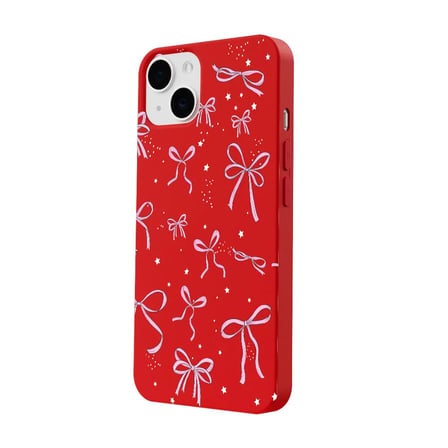 iPhone 11 Kırmızı Ribbon Stars Kamera Korumalı Premium Renkli Silikon Kılıf