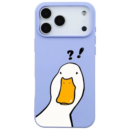 iPhone 17 Pro Max Lila What Duck Ördek Tasarımlı Kamera Korumalı Renkli Silikon Kılıf