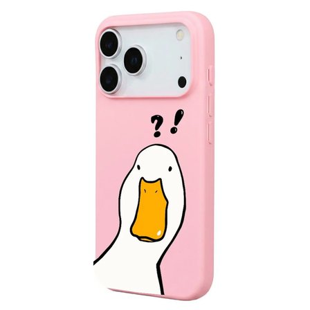 iPhone 17 Pro Max Pembe What Duck Ördek Tasarımlı Kamera Korumalı Renkli Silikon Kılıf