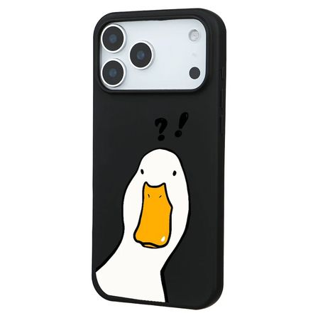 iPhone 17 Pro Max Siyah What Duck Ördek Tasarımlı Kamera Korumalı Renkli Silikon Kılıf