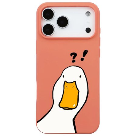 iPhone 17 Pro Max Turuncu What Duck Ördek Tasarımlı Kamera Korumalı Renkli Silikon Kılıf