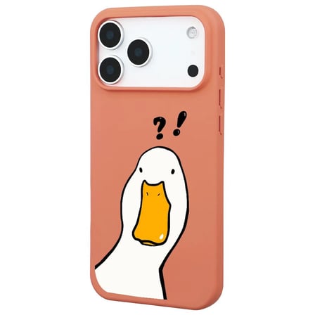 iPhone 17 Pro Max Turuncu What Duck Ördek Tasarımlı Kamera Korumalı Renkli Silikon Kılıf