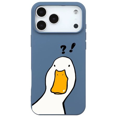 iPhone 17 Pro Max Mavi What Duck Ördek Tasarımlı Kamera Korumalı Renkli Silikon Kılıf