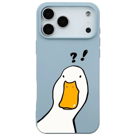 iPhone 17 Pro Max Bebe Mavisi What Duck Ördek Tasarımlı Kamera Korumalı Renkli Silikon Kılıf