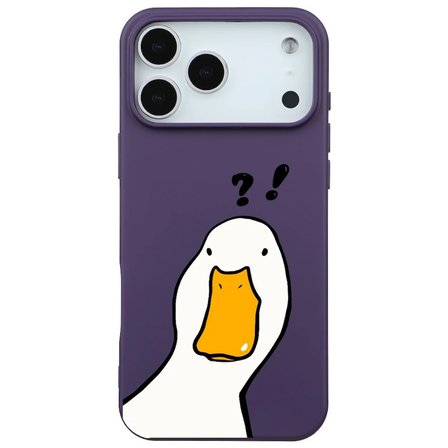 iPhone 17 Pro Max Mor What Duck Ördek Tasarımlı Kamera Korumalı Renkli Silikon Kılıf