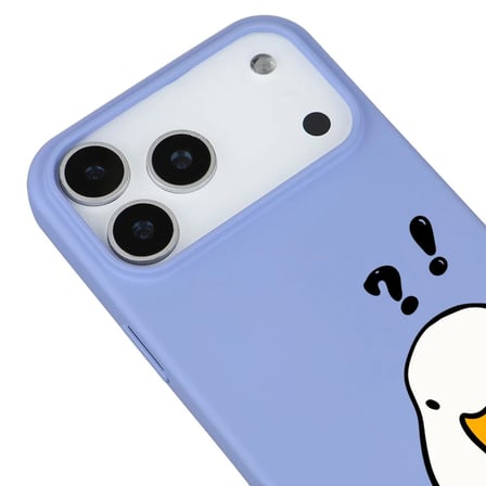 iPhone 17 Pro Lila What Duck Ördek Tasarımlı Kamera Korumalı Renkli Silikon Kılıf