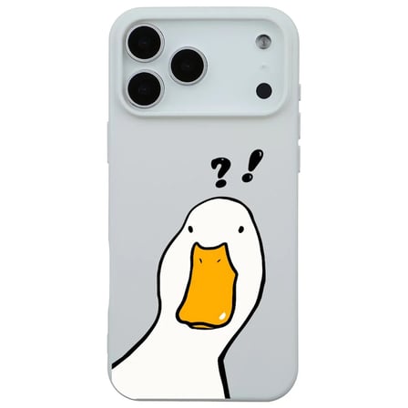 iPhone 17 Pro Beyaz What Duck Ördek Tasarımlı Kamera Korumalı Renkli Silikon Kılıf