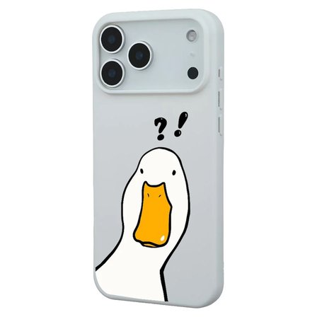 iPhone 17 Pro Beyaz What Duck Ördek Tasarımlı Kamera Korumalı Renkli Silikon Kılıf