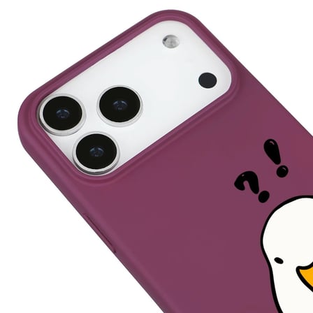 iPhone 17 Pro Bordo What Duck Ördek Tasarımlı Kamera Korumalı Renkli Silikon Kılıf